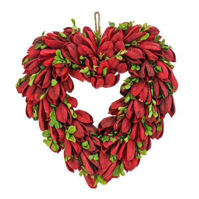 12" Red Petals and Leaves Floral Valentine's Heart