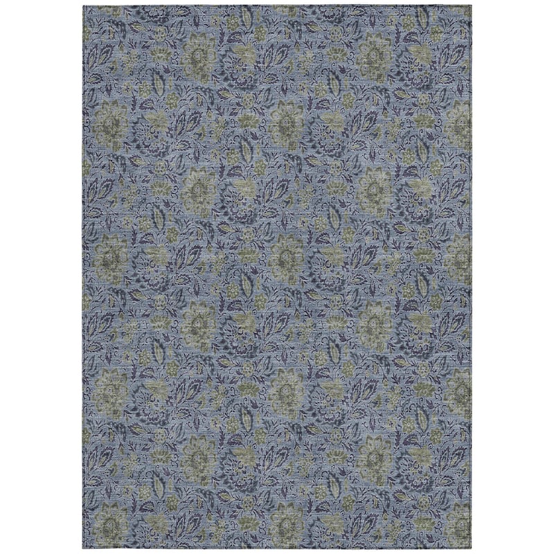 HomeRoots Floral Transitional Rectangle Outdoor Rug