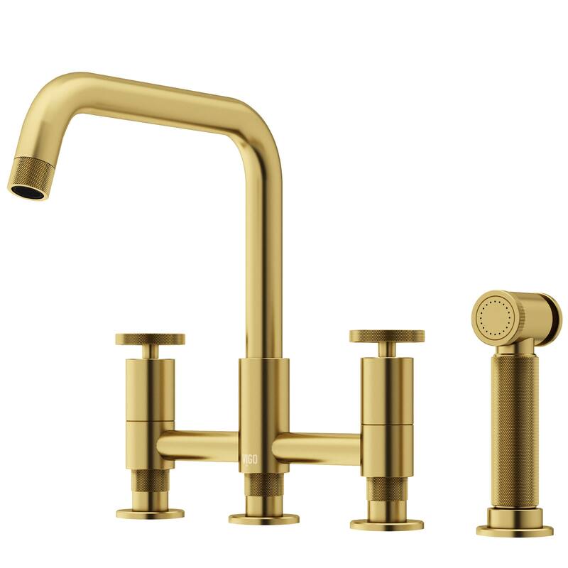 Vigo VG02051 Cass 1.8 GPM 12" H Double Handle Widespread Bridge