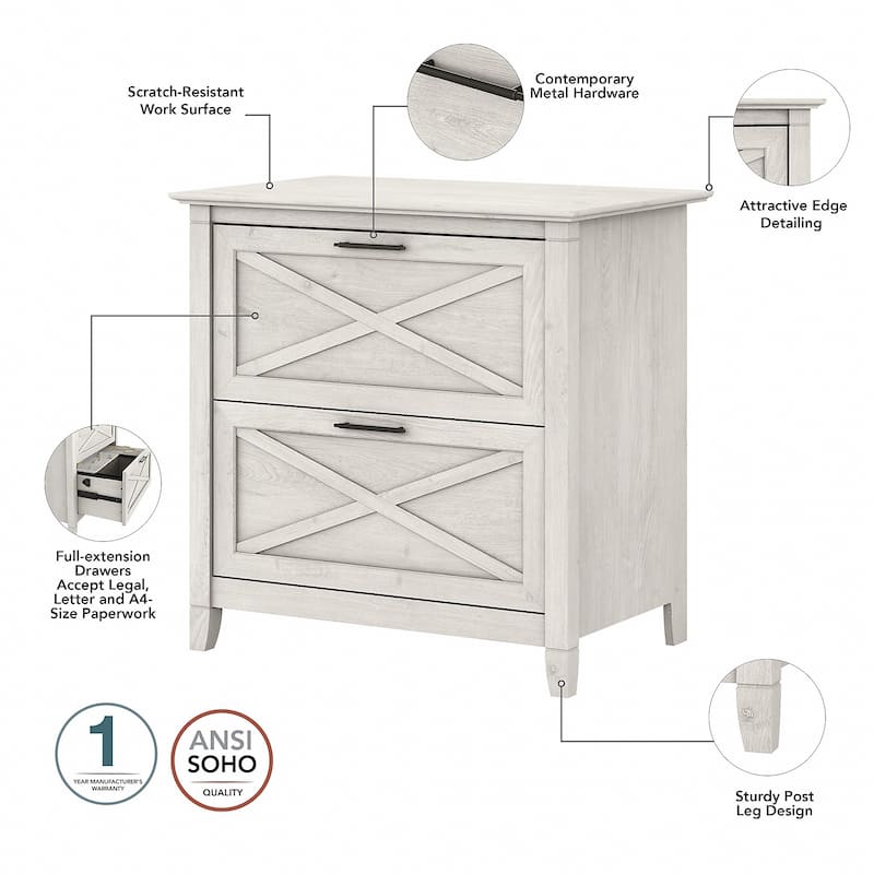 Key West 54W Computer Desk with Cabinet and Bookcase by Bush Furniture