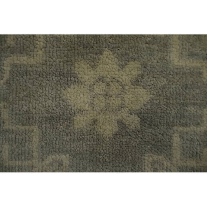 Hand Knotted Oriental 100% Wool Carpet Transitional All-Over Greys & Charcoal Khotan Area Rug - 9' 11'' X 8' 4''