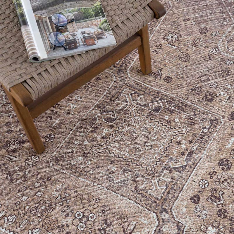 Hauteloom Barny Traditional Oriental Machine Washable Area Rug