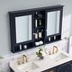 preview thumbnail 26 of 95, Modern Surface Mount Solid Wood Framed Medicine Cabinet With Mirror and Shelves