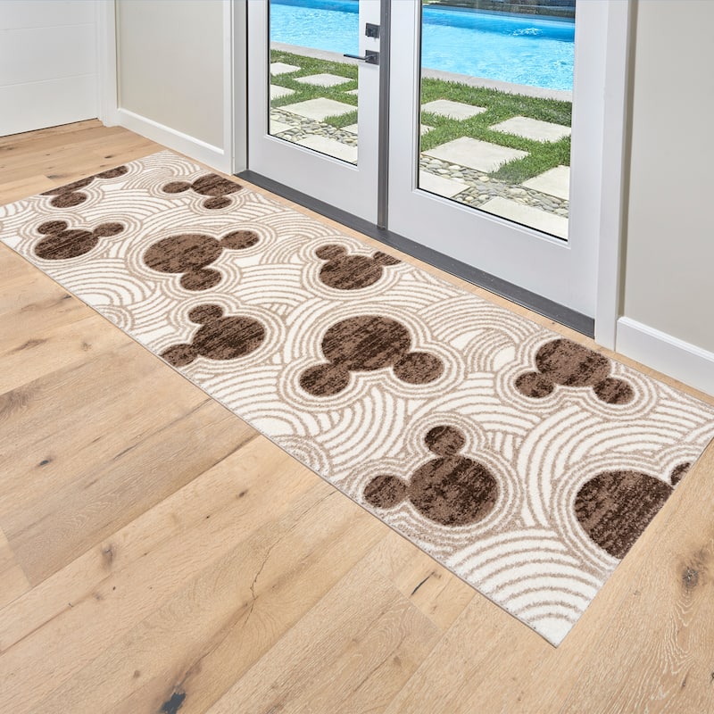 Licensed Disney Mickey Mouse Bravo Encore Pop Art Modern Geometric Polypropylene Indoor Area Rug