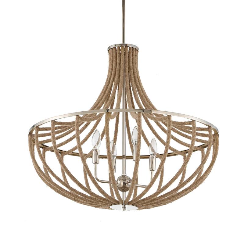Uttermost Lovelock 4 Light Rope Empire Chandelier - 27.5"W x 27.5"D x 24.25"H