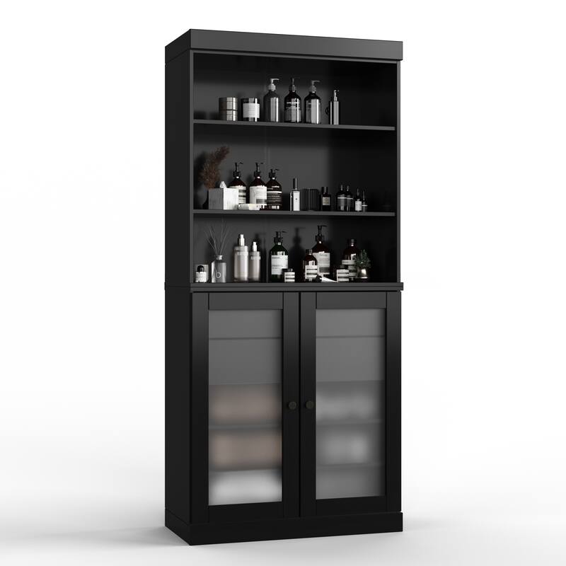 100% Solid Wood 32" Bathroom Cabinet with Optional Doors, 2-Drawers by Palace Imports