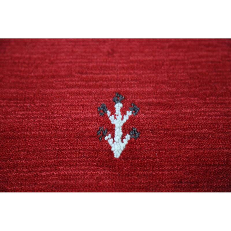 Hand Knotted Oriental 100% Wool Carpet Tribal Tribal Red Gabbeh Area Rug - 7' 6'' X 5' 4''