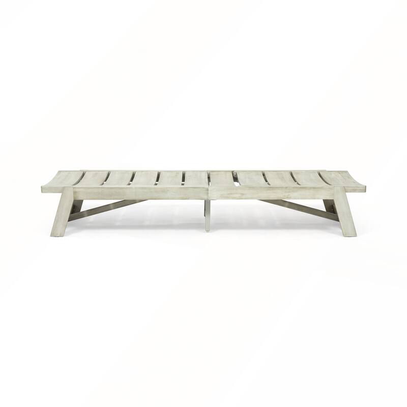 Acacia Wood Chaise Lounges Set Outdoor Decor