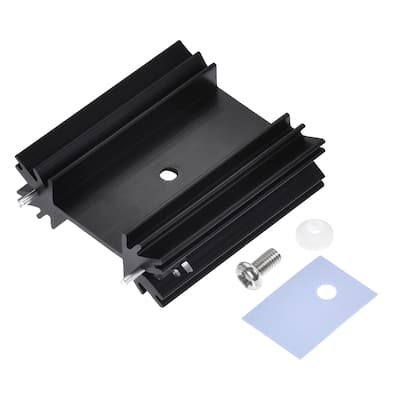 34x25x12mm TO-220 Aluminum Heatsink for MOSFET Transistor w 2Pin 10pcs