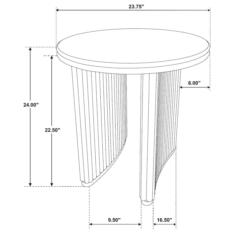 Adina Round Wood Side End Table Distressed Light Brown - 23.5'' x 23.5'' x 24''