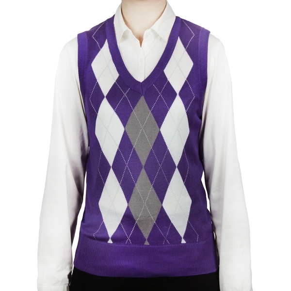 Purple argyle sweater vest clearance