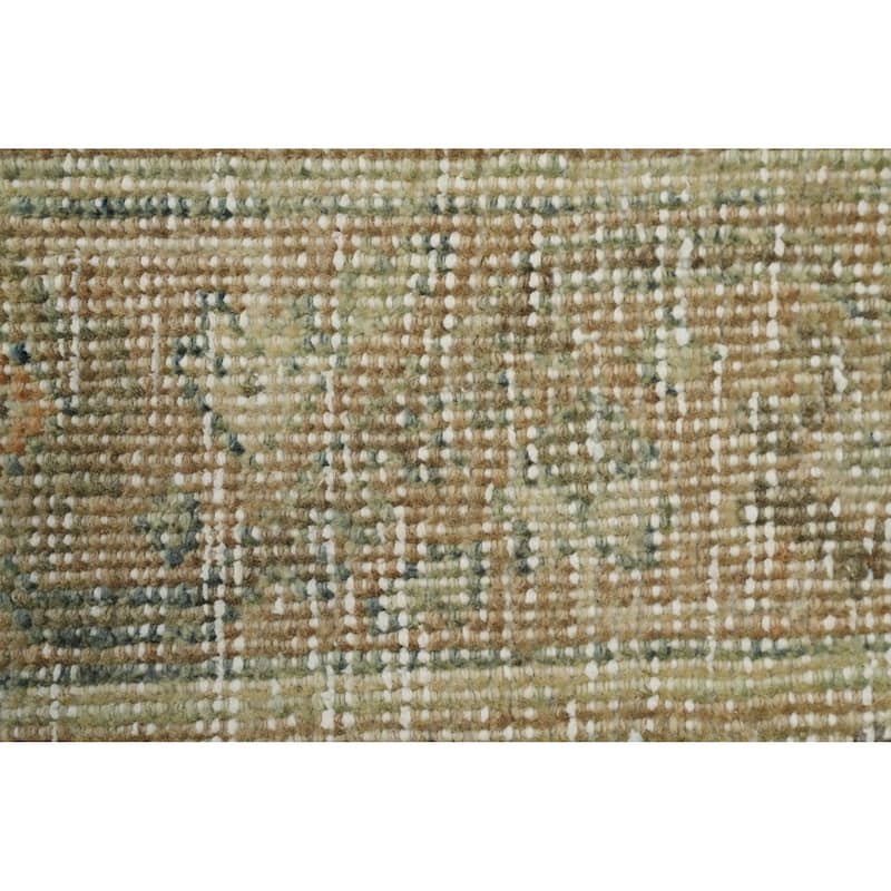 Hand Knotted Oriental 100% Wool Carpet Traditional Floral Navy Blue & Blues Mahal Runner Rug - 10' 11'' X 3' 7''