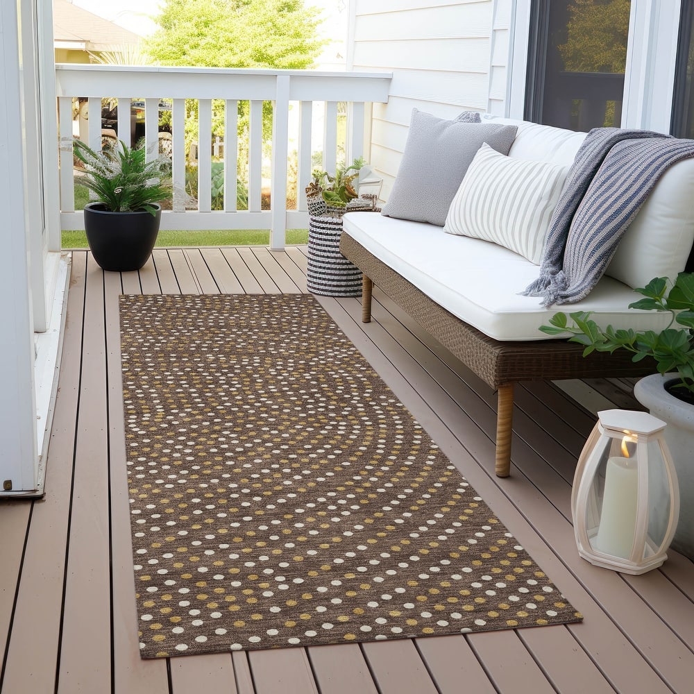 Machine Washable Indoor/ Outdoor Modern Dotty Chantille Rug