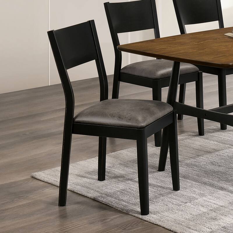 Balgona Contemporary Grey Wood Padded Dining Chair by Furniture of America (Set of 2)