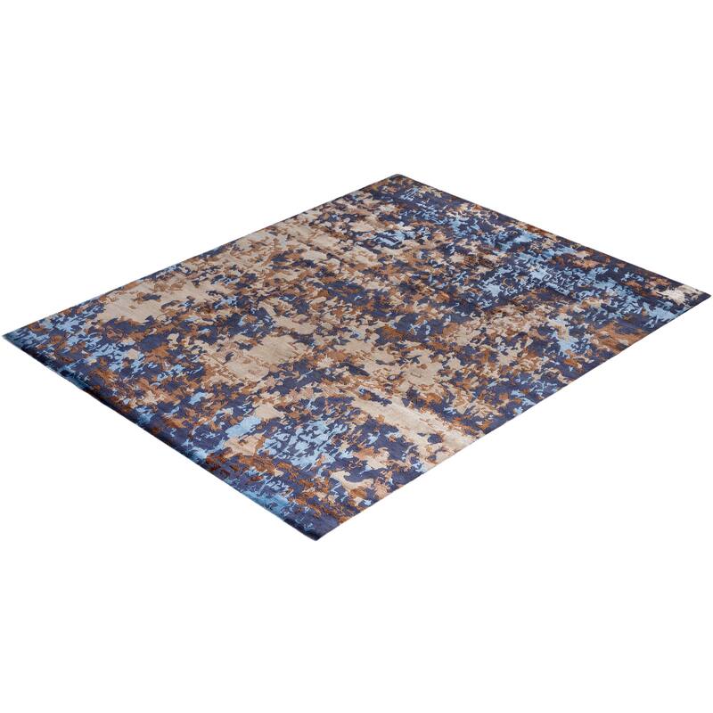 Modern One-of-a-Kind Hand-Knotted Area Rug, Beige - 8' 2" x 10' 2"