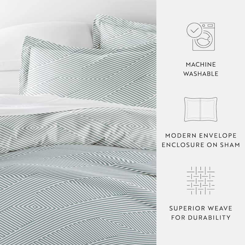 Becky Cameron Premium Ultra Soft Modern Diagonal 3-Piece Duvet Cover Set