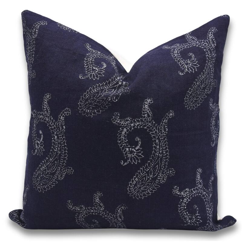 Fabdivine Linen Bohemian Block print pillow Cover - Pillow Covers - 14" x 20"