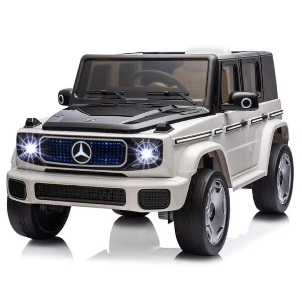 slide 2 of 18, Baby Car, Licensed Mercedes-Benz EQG Electric Car for Kids Ages 3-5 White