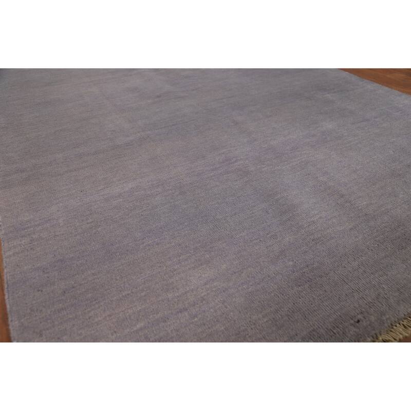 Gray Blue Modern Gabbeh Oriental Area Rug Hand-Knotted Wool Carpet - 5'0" x 6'8"