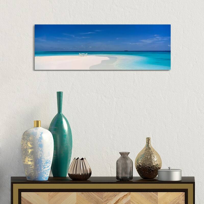iCanvas "Beach Scene The Maldives" by Panoramic Images Canvas Print - 12x36x1.5