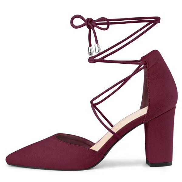 burgundy shoes women's heels