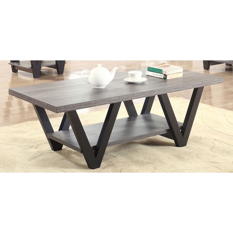 Stevens Engineered Wood Coffee Table Antique Grey and Black
