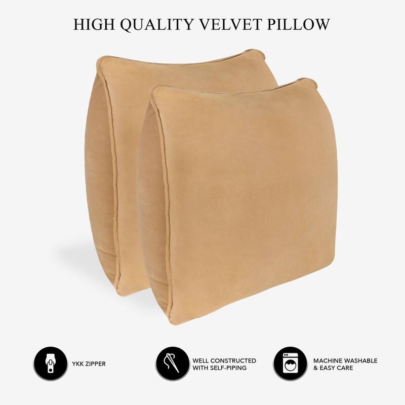 A1HC Pack of 2 Velvet Throw Pillow Covers, Hidden Zipper Closure