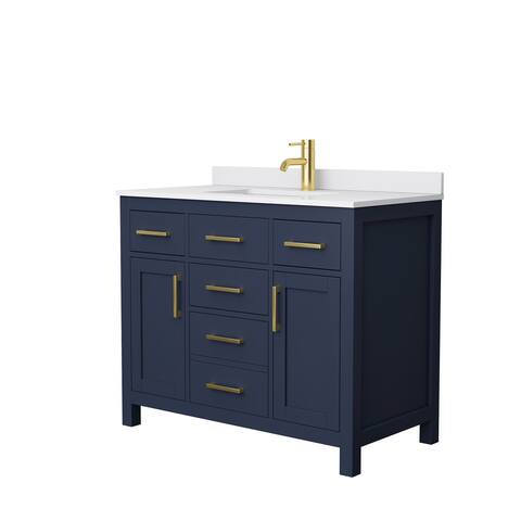 Beckett 42 Inch Single Vanity, Cultured Marble Top