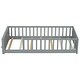 preview thumbnail 10 of 32, Sturdy Structure Floor Twin size Platform Bed with Built-in Book Storage Rack