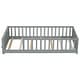 preview thumbnail 34 of 33, Twin Size Pine Wood Floor Platform Bed with Fence