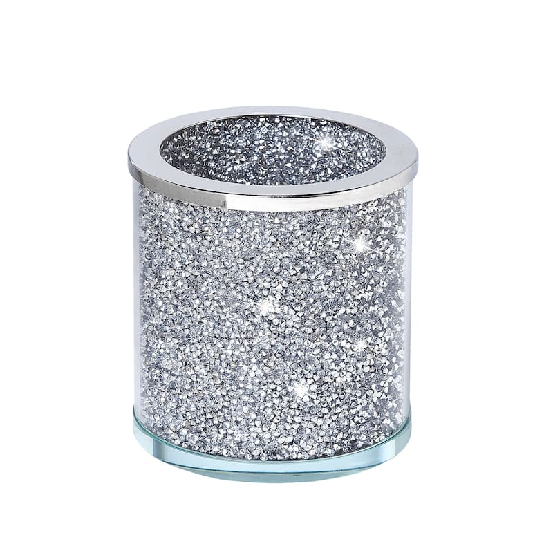 3PCS Silver Crystal Diamond Bathroom Accessory Decor Sets