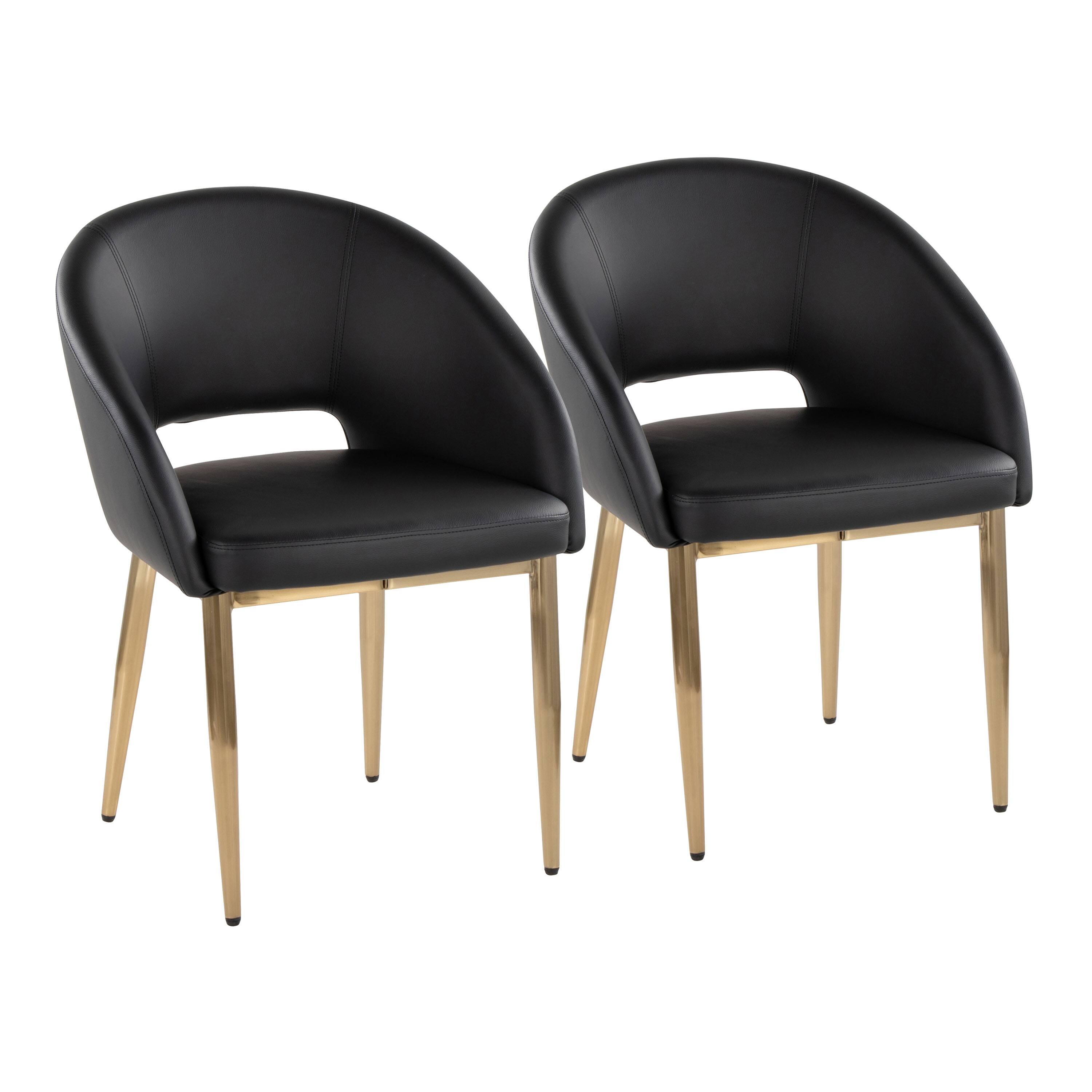 Option Black Faux Leather/Gold Finish