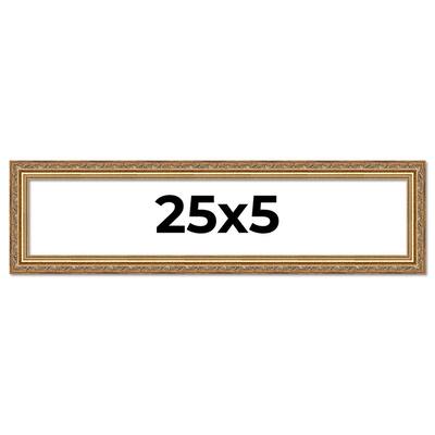 25x5 Frame Red Solid Wood Picture Frame Width 1.75 Inches | Interior Frame Depth 1 13/16 Inches