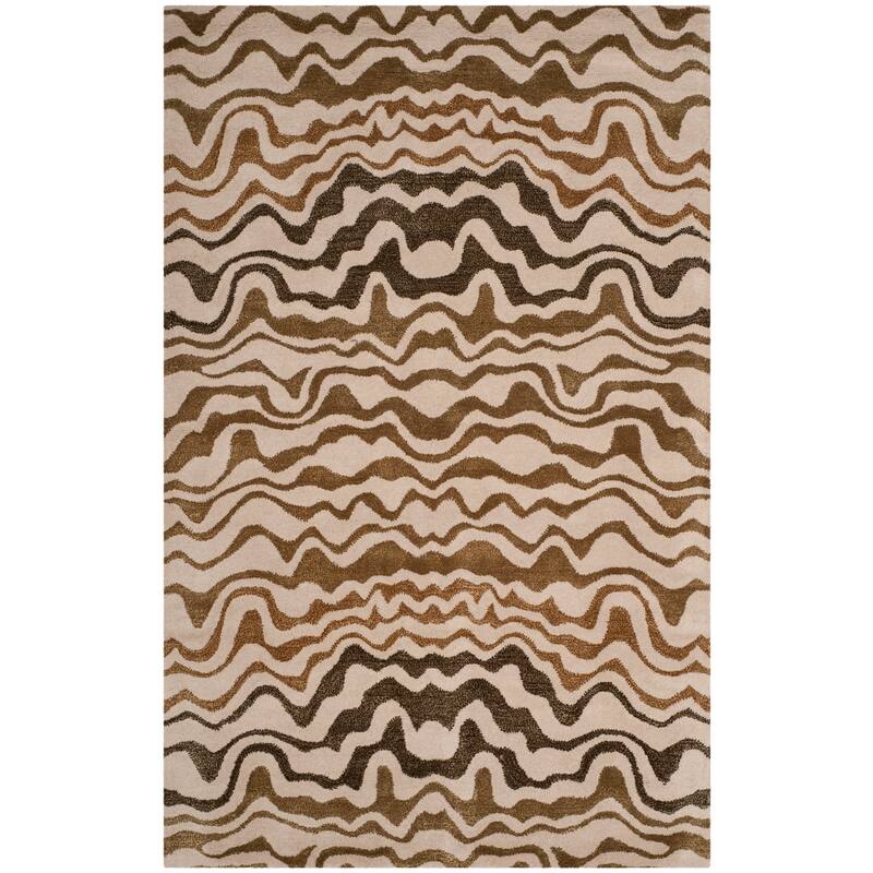 SAFAVIEH Handmade Soho Cherrelle Tribal N.Z. Wool Rug - 5' x 8' - Beige/Brown