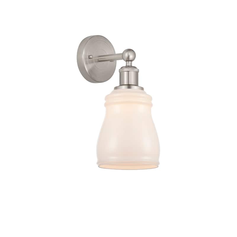 Innovations Lighting 616-1W-12-5 Ellery Sconce Ellery 12" Tall Wall - Brushed Satin Nickel / White