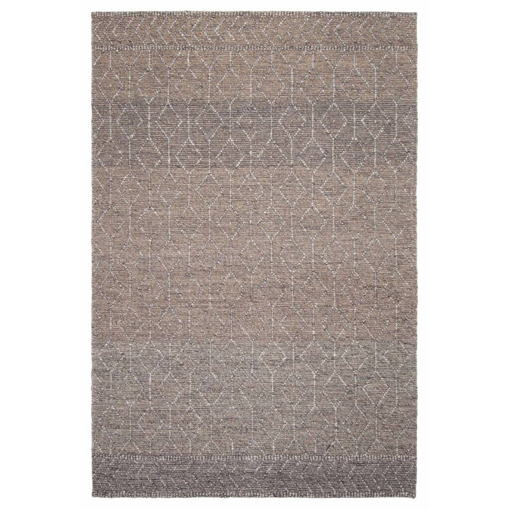 ECARPETGALLERY Braid weave Sienna Grey Wool Rug - 6'0 x 9'1