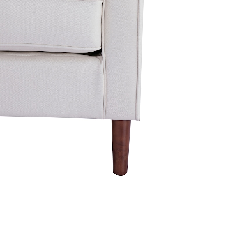 Sedona Modern Loveseat Sofa, Faux Linen / Vegan Leather Couch