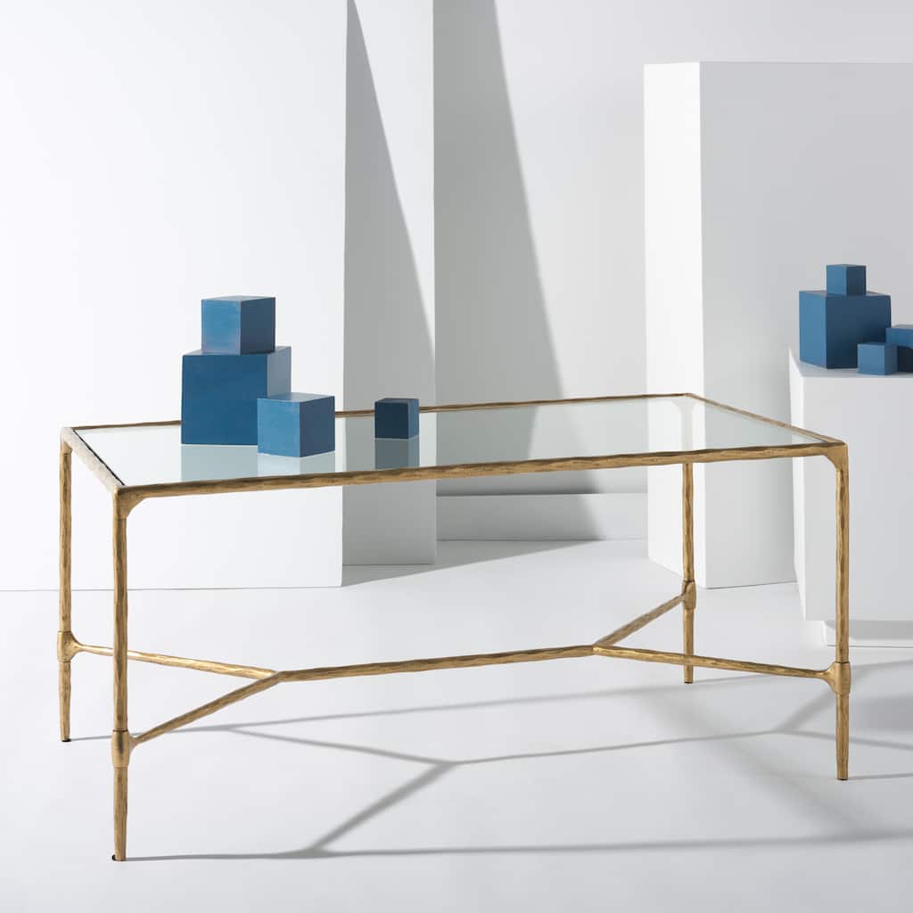SAFAVIEH Couture Isabellina Metal And Glass Coffee Table - 40"W x 22"D x 18"H