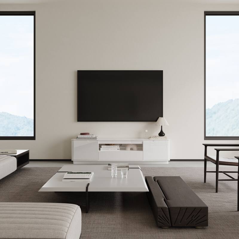 70" Floating TV Stand Inch Entertainment Center with Storage Cabinets