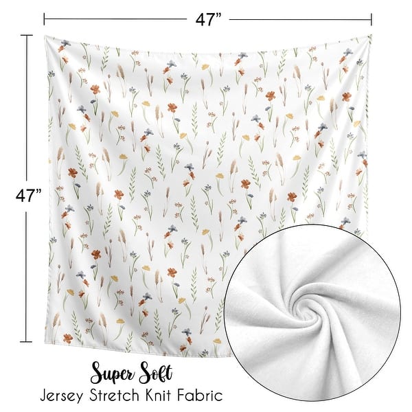 Sweet Jojo Designs Boho Floral Garden Flower Girl Baby Swaddle Receiving Blanket Green Watercolor Bohemian Farmhouse Shabby Chic