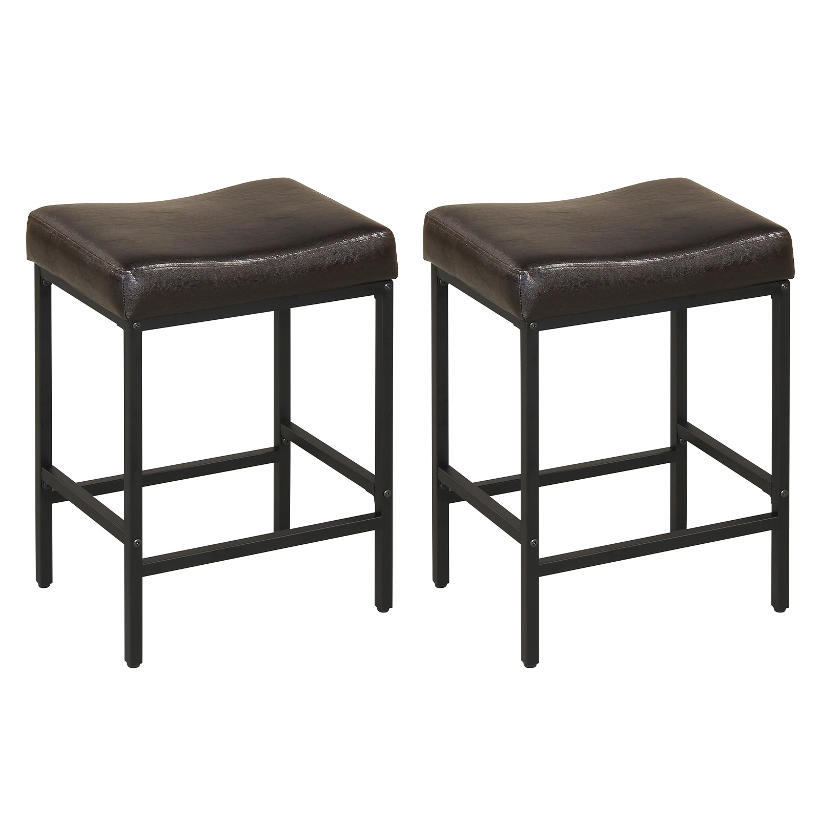 Gymax Bar Stools Set of 2 Bar Chairs for Kitchen Island Backless