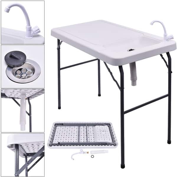 Shop Costway Folding Portable Fish Table Hunting Cleaning Cutting