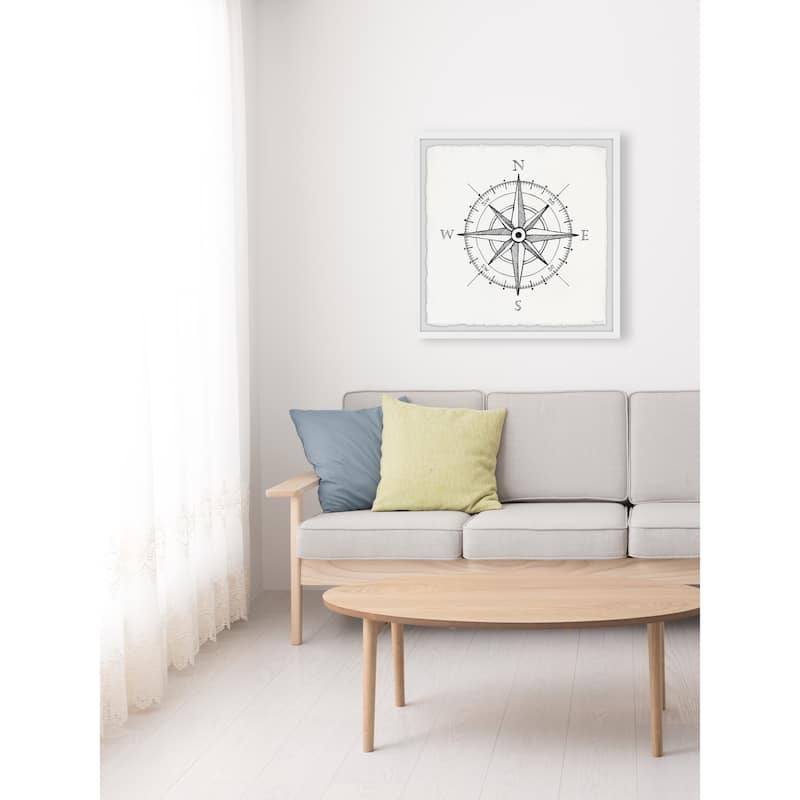 'Navigation Compass' Framed Painting Print