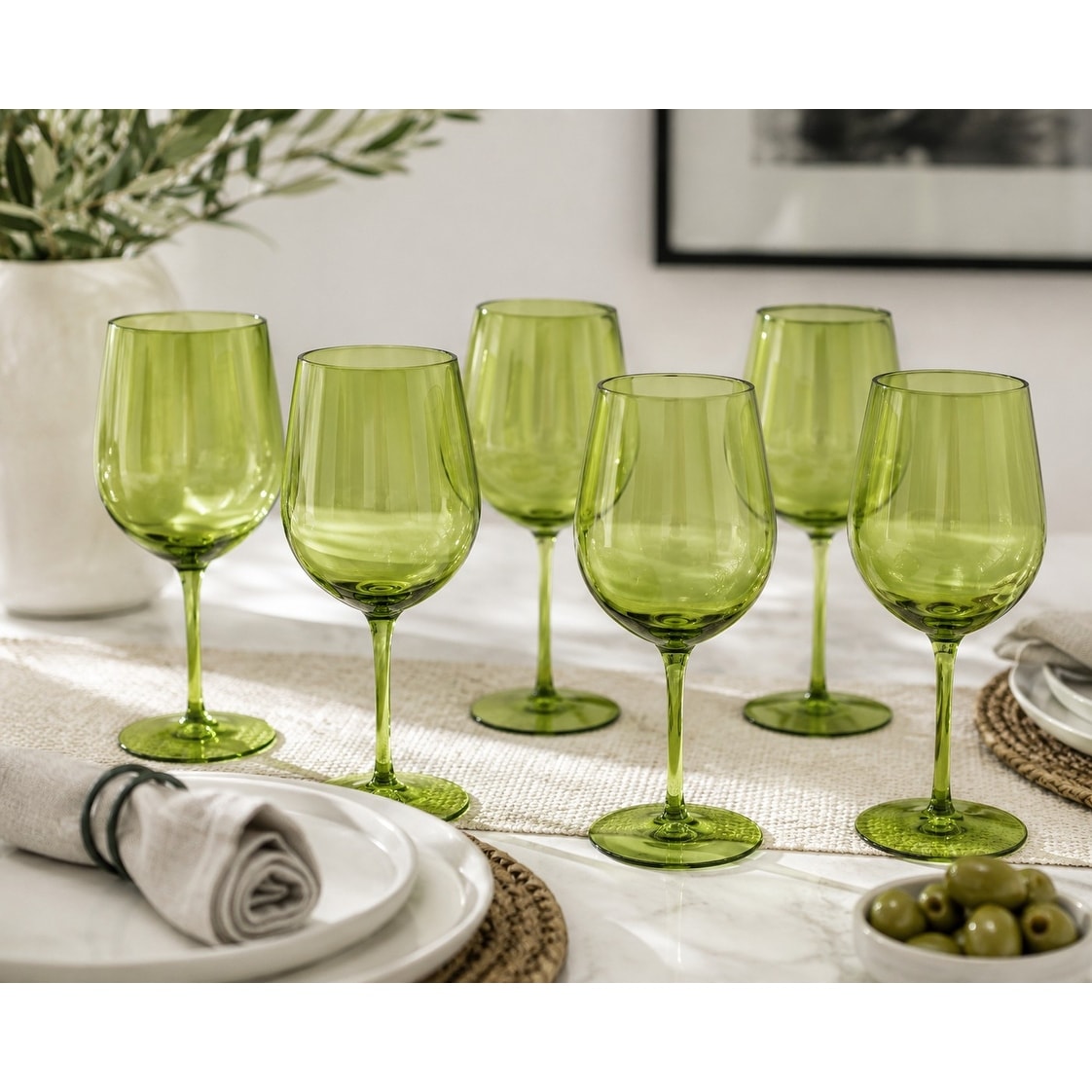 Abode Homewares Montana Stemmed Wine Glass - Celery - Set of 6