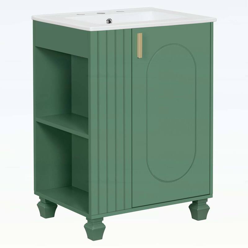 Bathroom Vanity with Sink, Cabinet Door Shelf,Side Open Storage,Wood Frame,Soft Closing Door