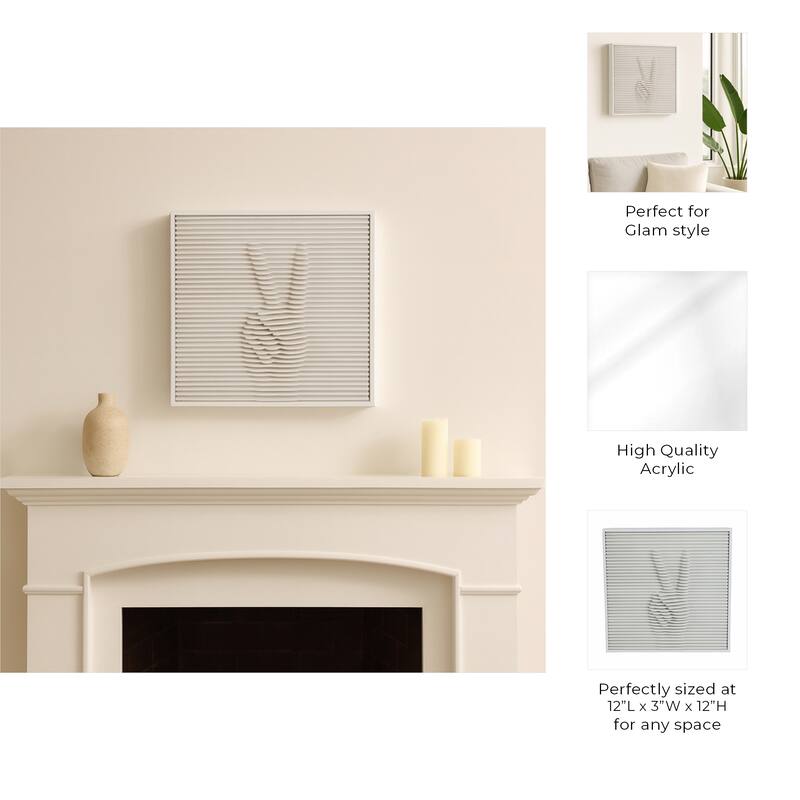 Glass Wall Art Decor Artistic Dimensional Shadow Box Home Decor