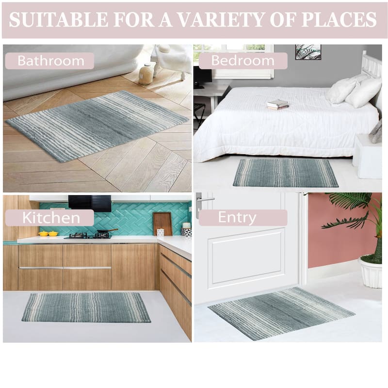Gradiation Collection Absorbent Cotton Machine Washable Bath Rug