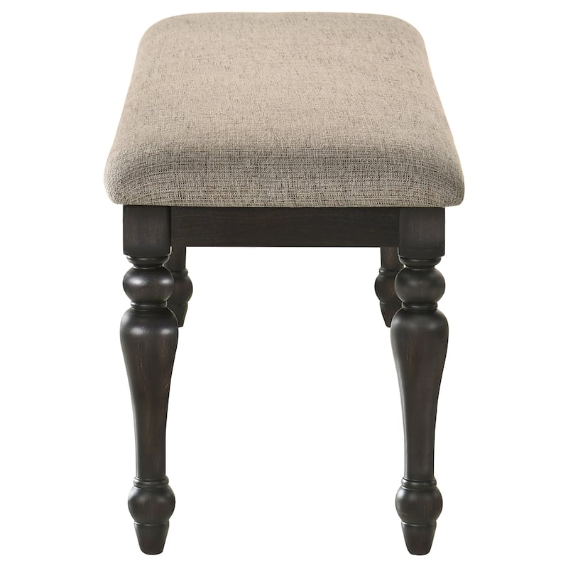 Bridget Stone Brown and Charcoal Sandthrough Upholstered Dining Bench