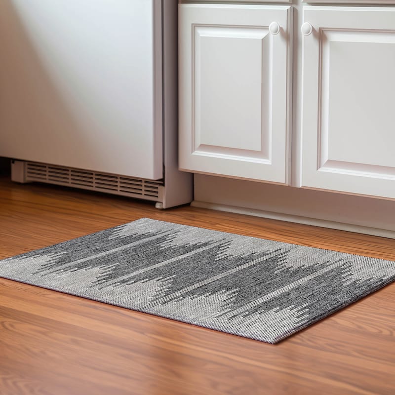 Premium Washable Super Soft Modern Century Mayfield Rug - Charcoal - 1' 8" x 2' 6" - Rectangle
