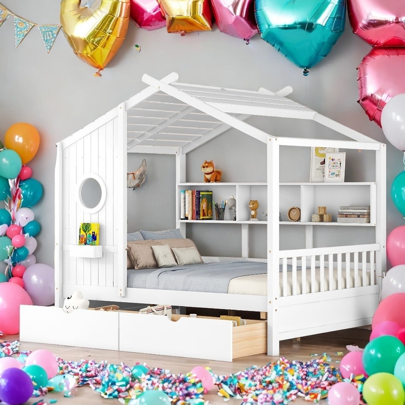 Kids full size beds shop with storage